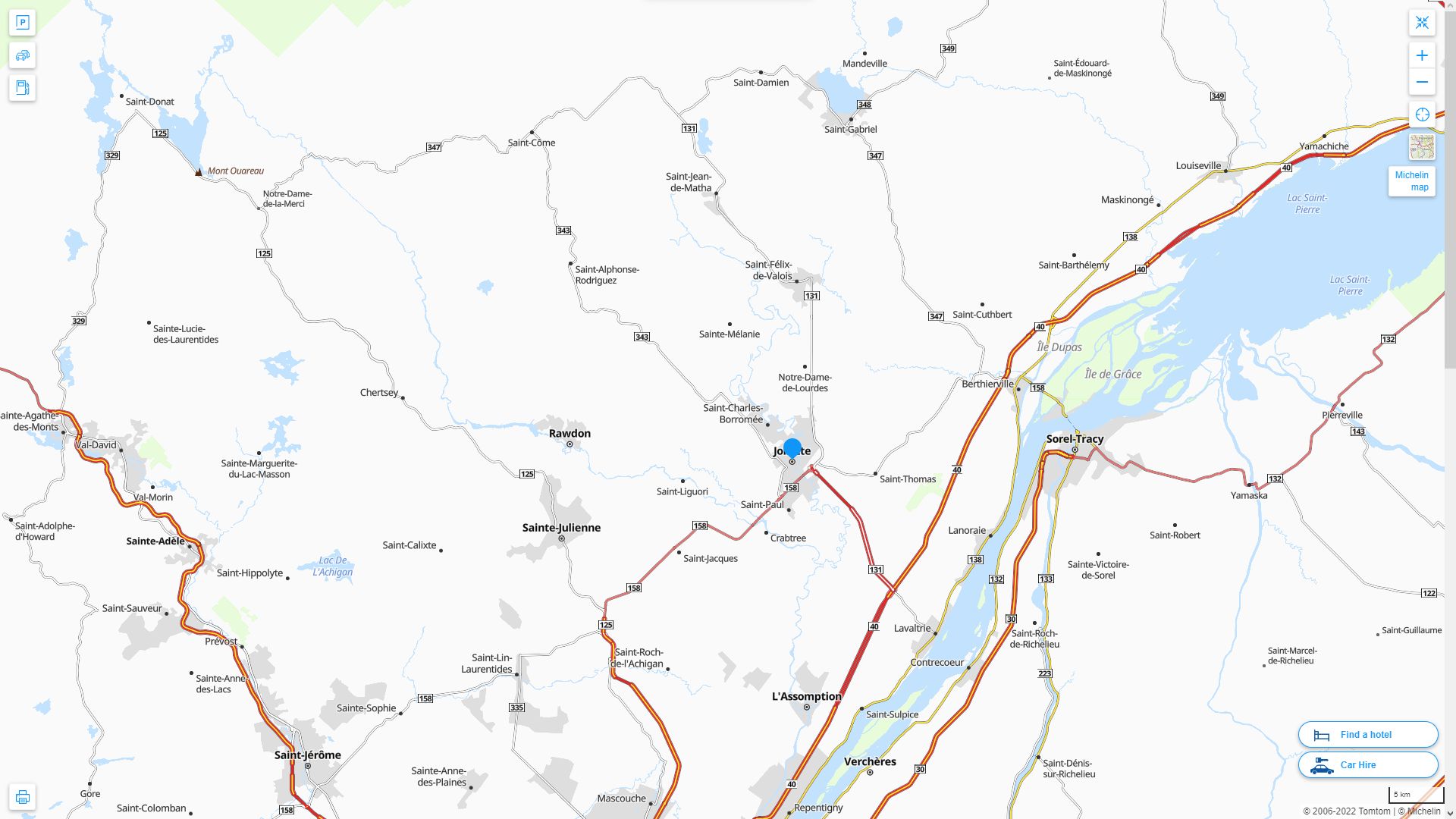 Joliette Canada Autoroute et carte routiere